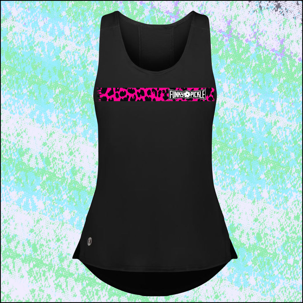 Cheetah Stripe - Ladies Fit Tank - Black